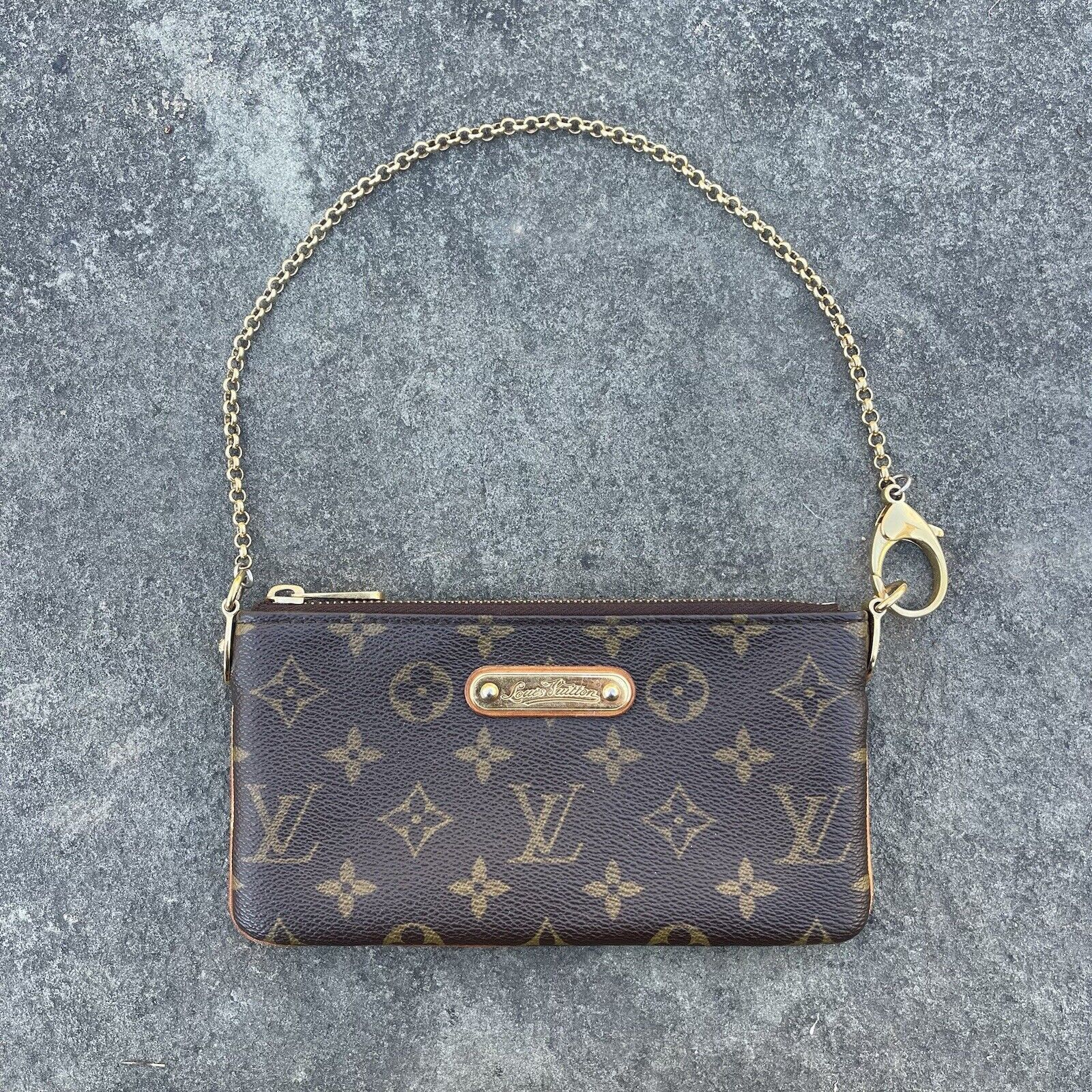 Louis Vuitton Pochette Milla Pouch Mm Brown Canvas